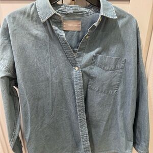 Everlane Women’s Japanese Oxford Blue Denim Shirt | Size 4